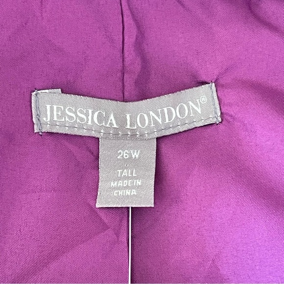 Jessica London Women’s Printed Blazer Jacket Plus Tall Size 26W Tall Purple - Picture 7 of 8